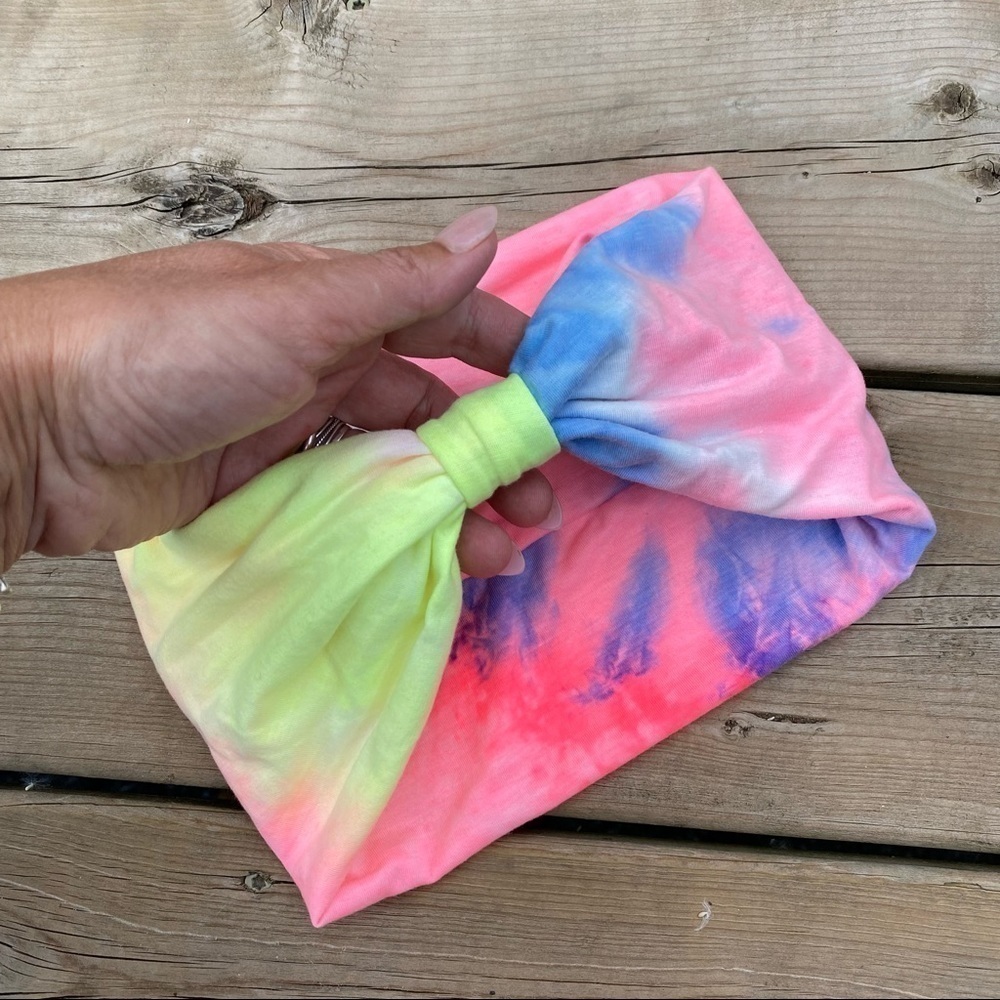 Tie-dye-SOFT MEADOW-Boho Gypsy/hippy wide headband turban silky soft fabric - Picture 9 of 16